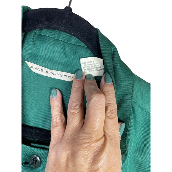Anne Pinkerton Top Size S Womens Kelly Green Long Sleeve Button Up japananne - Picture 6 of 15